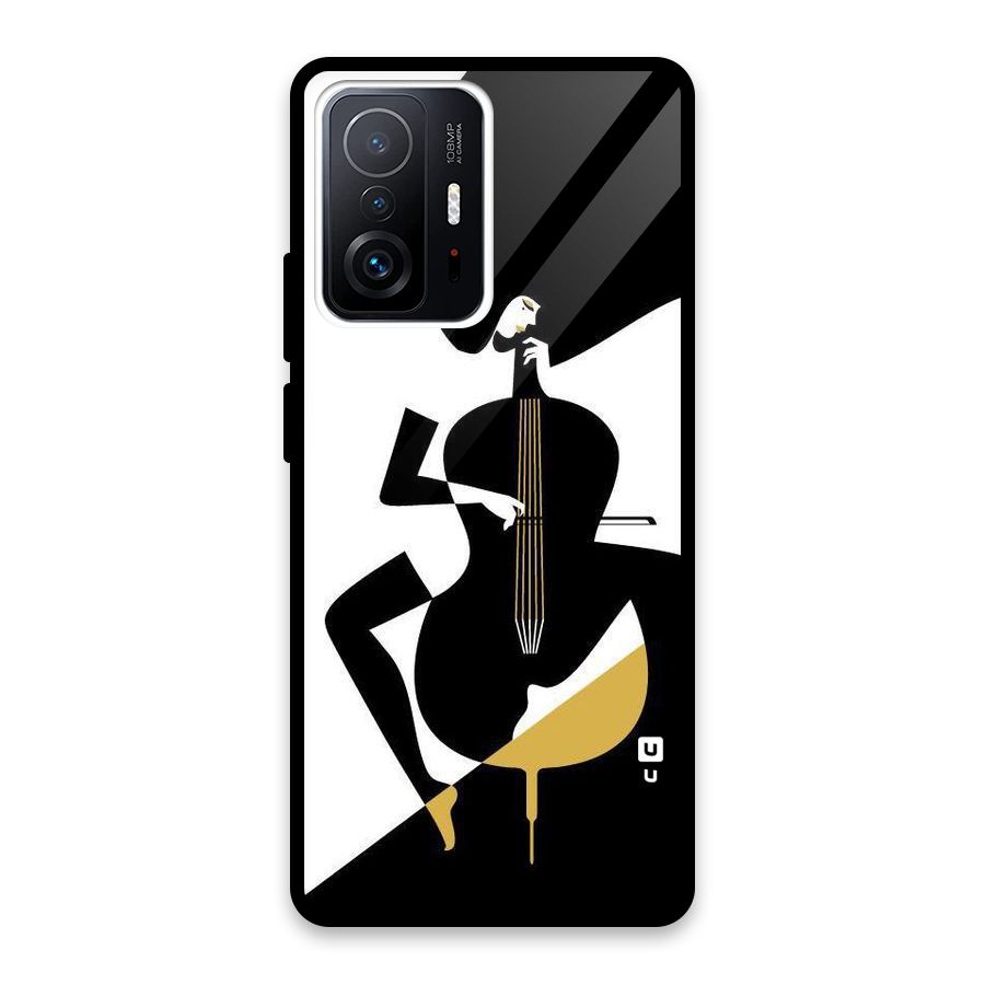 Guitar Women Glass Back Case for Xiaomi 11T Pro