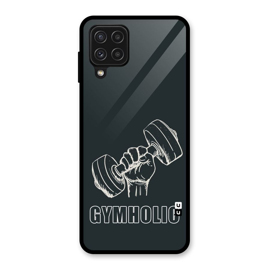 Gymholic Design Glass Back Case for Galaxy A22 4G