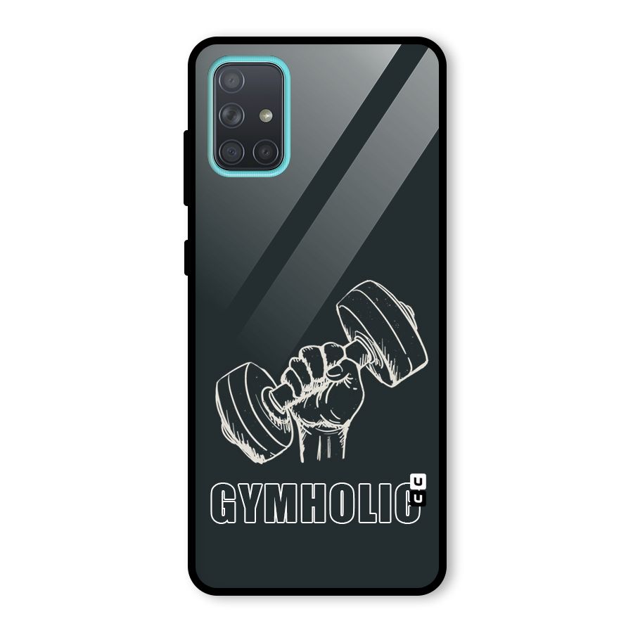 Gymholic Design Glass Back Case for Galaxy A71