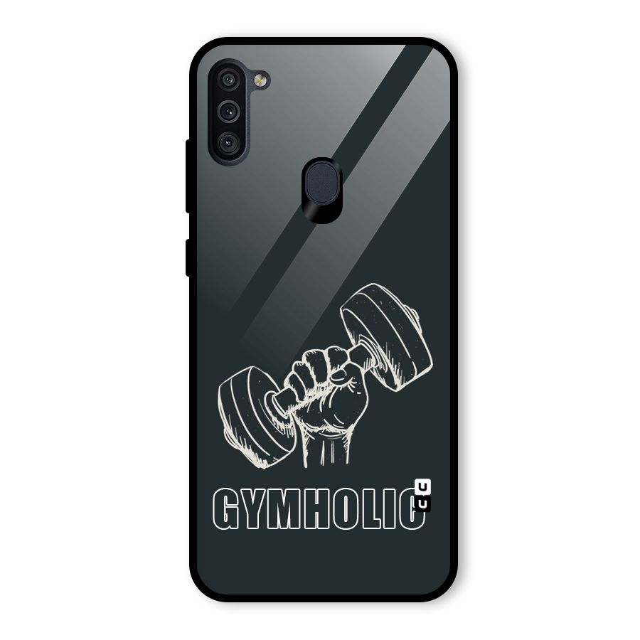 Gymholic Design Glass Back Case for Galaxy M11