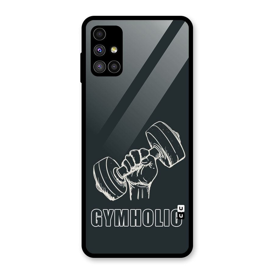 Gymholic Design Glass Back Case for Galaxy M51