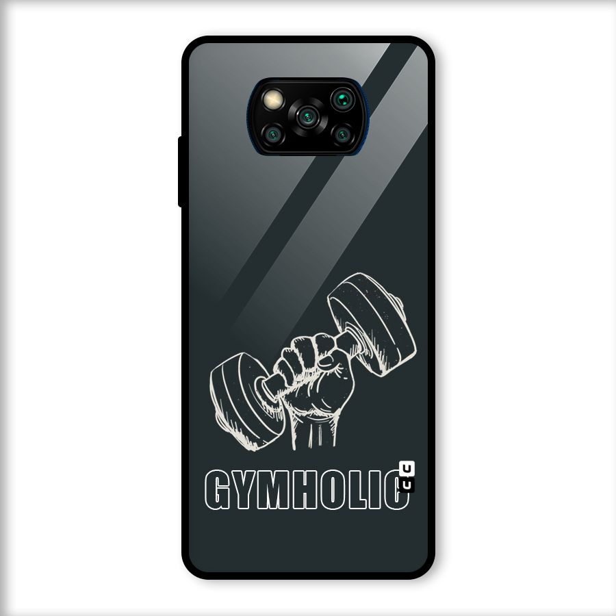 Gymholic Design Glass Back Case for Poco X3
