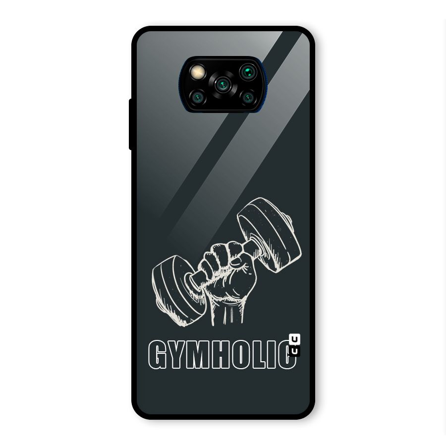 Gymholic Design Glass Back Case for Poco X3 Pro