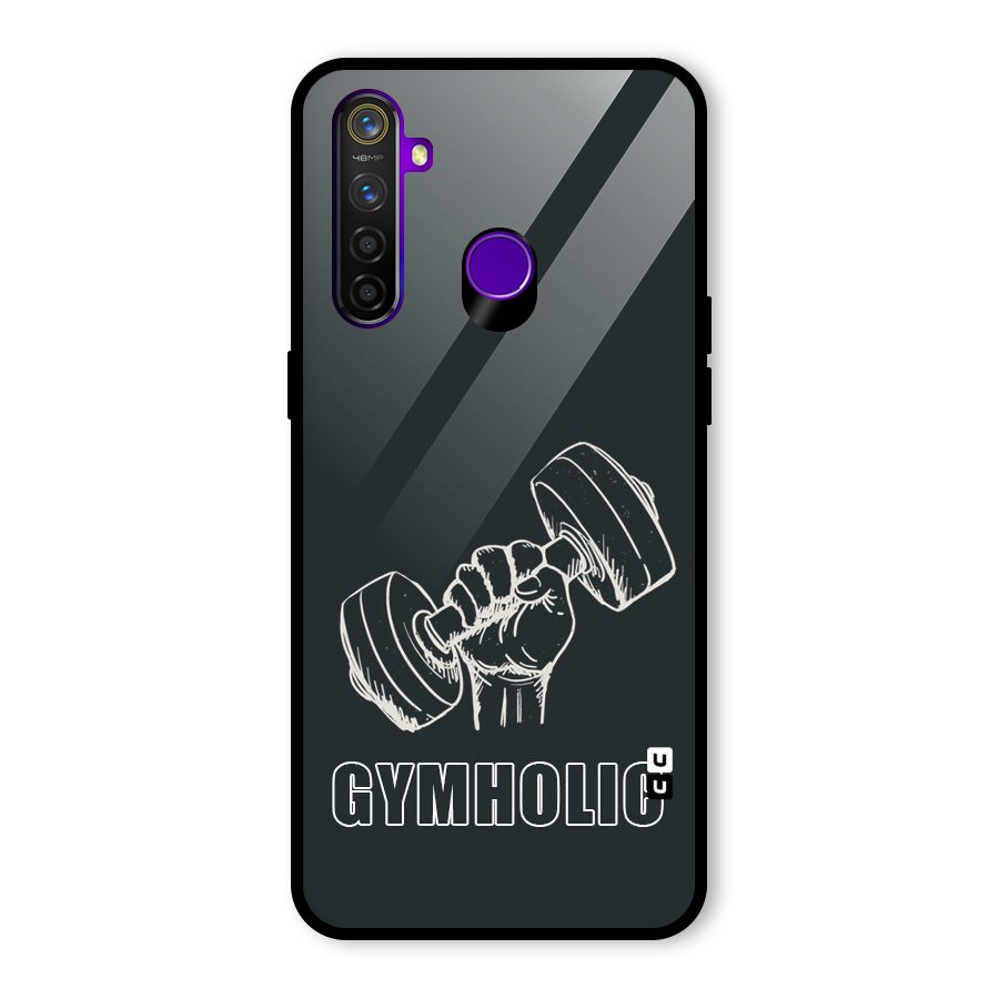 Gymholic Design Glass Back Case for Realme 5 Pro