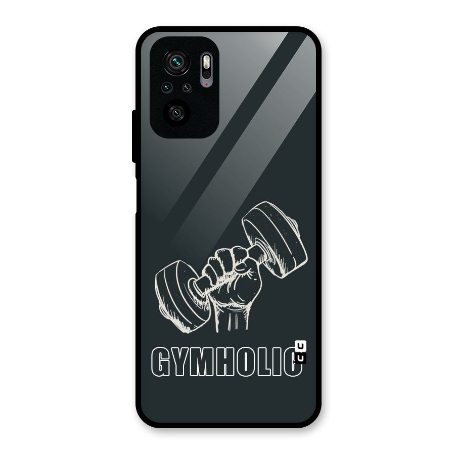 Gymholic Design Glass Back Case for Redmi Note 10S