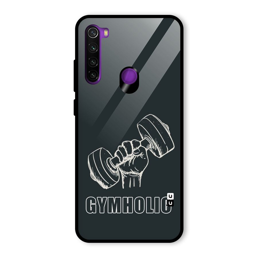 Gymholic Design Glass Back Case for Redmi Note 8