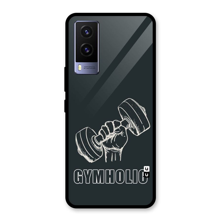 Gymholic Design Glass Back Case for Vivo V21e 5G