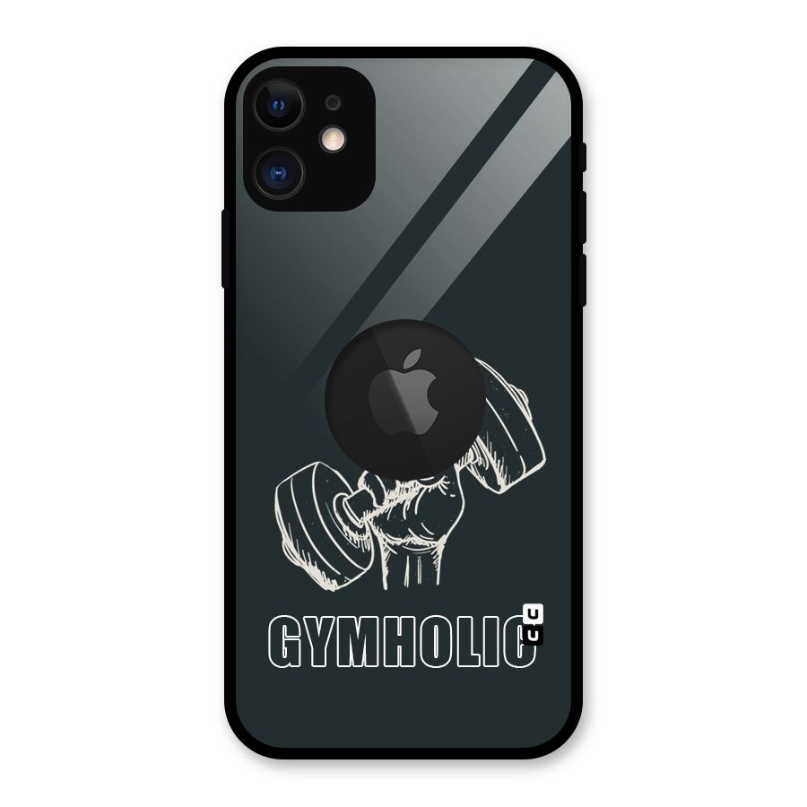 Gymholic Design Glass Back Case for iPhone 11 Logo Cut