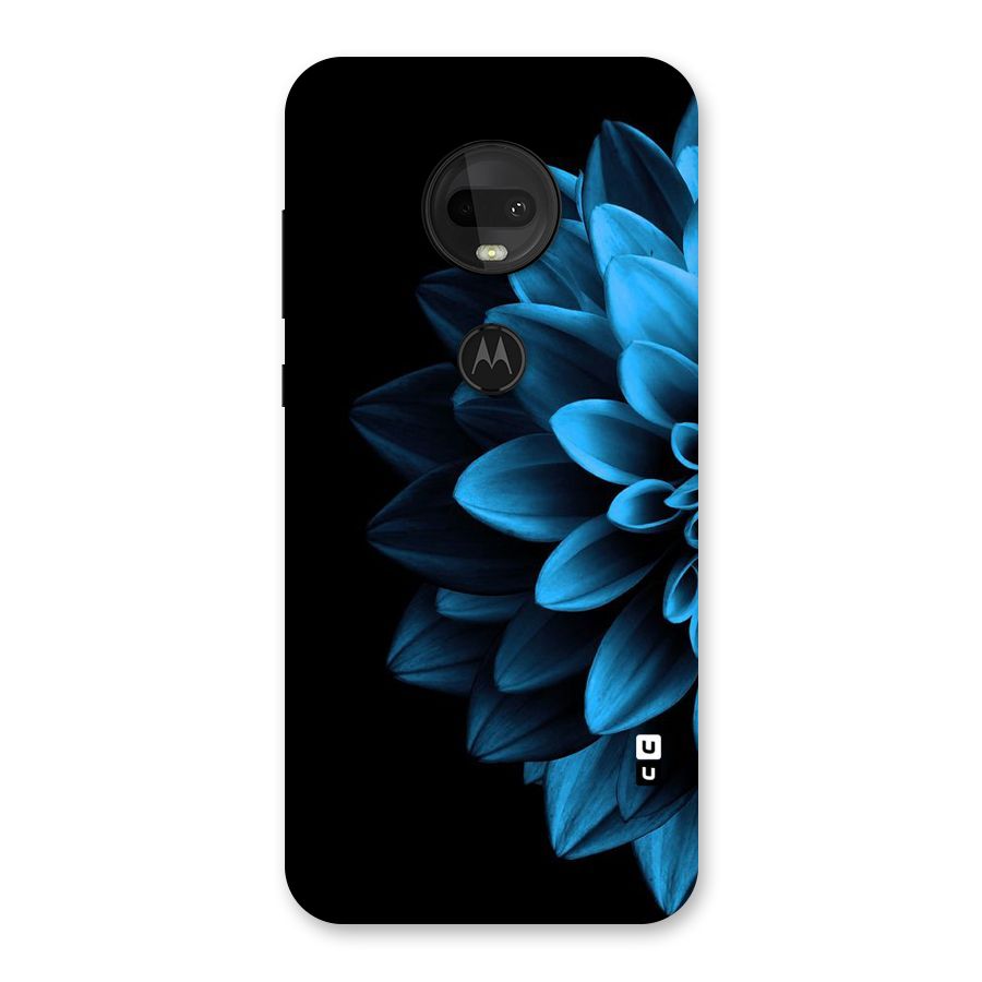 Half Blue Flower Back Case for Moto G7