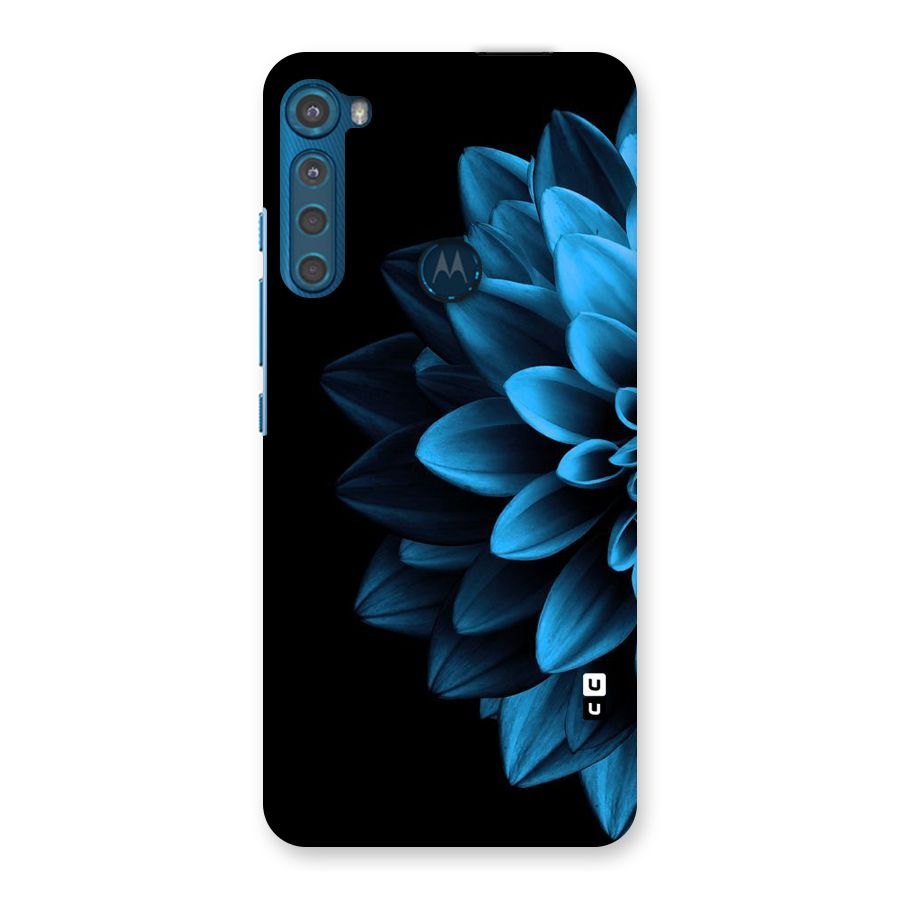 Half Blue Flower Back Case for Motorola One Fusion Plus