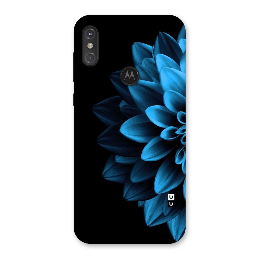 Half Blue Flower Back Case for Motorola One Power