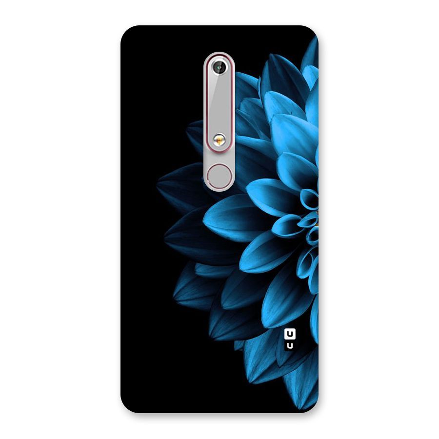 Half Blue Flower Back Case for Nokia 6.1
