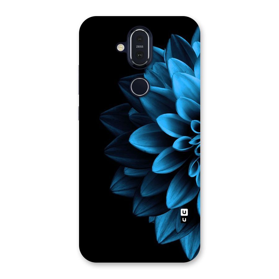 Half Blue Flower Back Case for Nokia 8.1