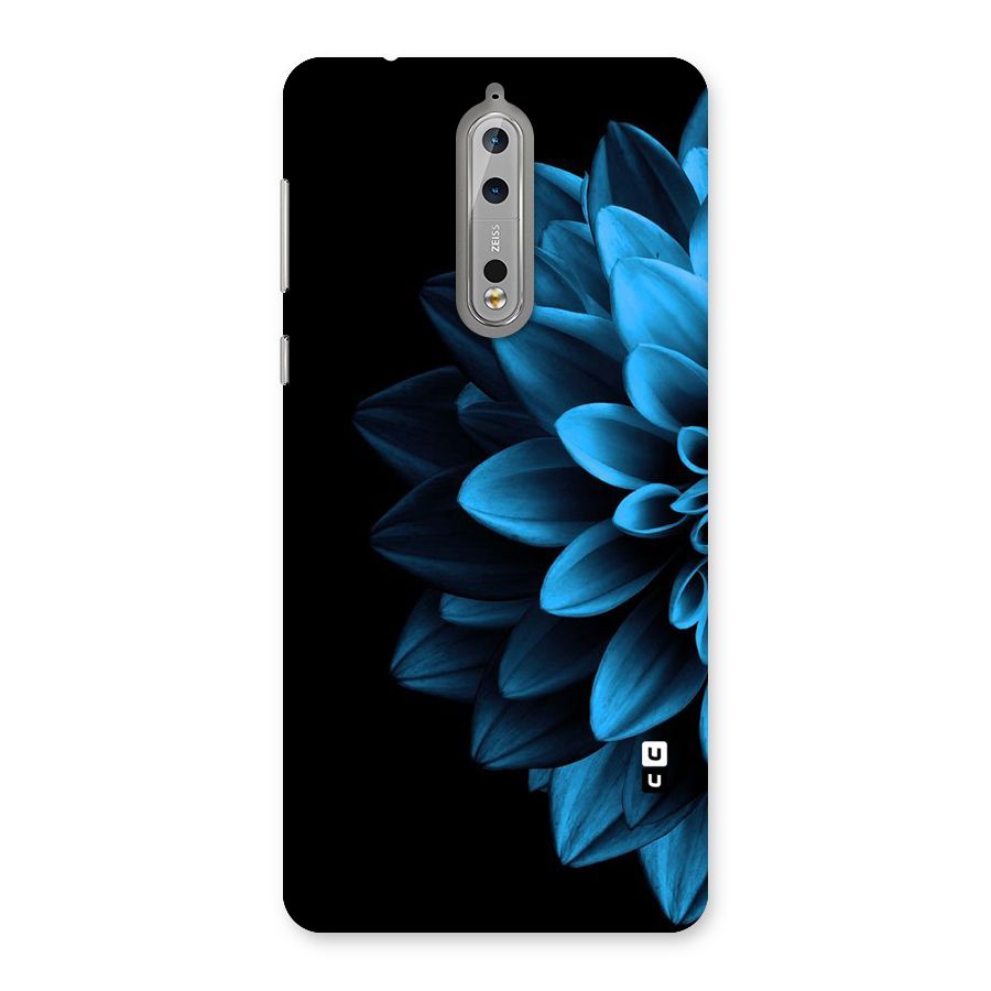 Half Blue Flower Back Case for Nokia 8