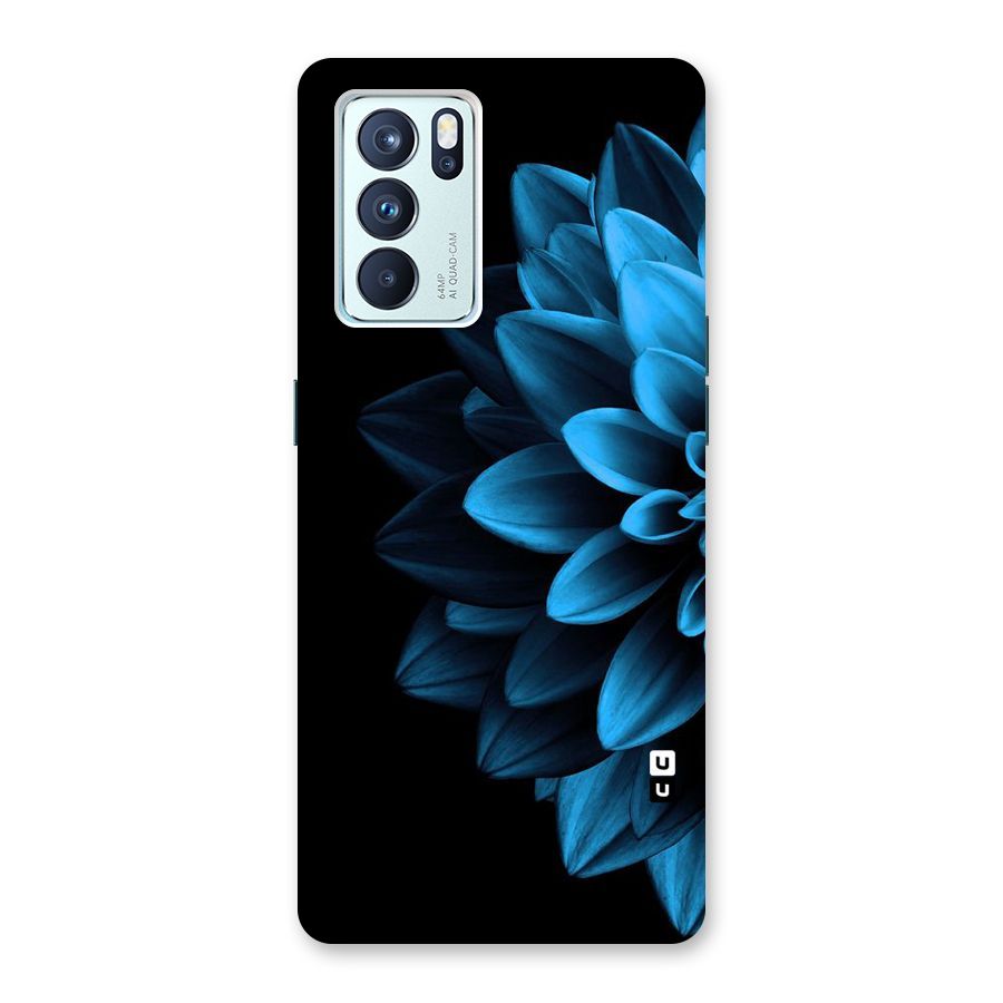 Half Blue Flower Back Case for Oppo Reno6 Pro 5G