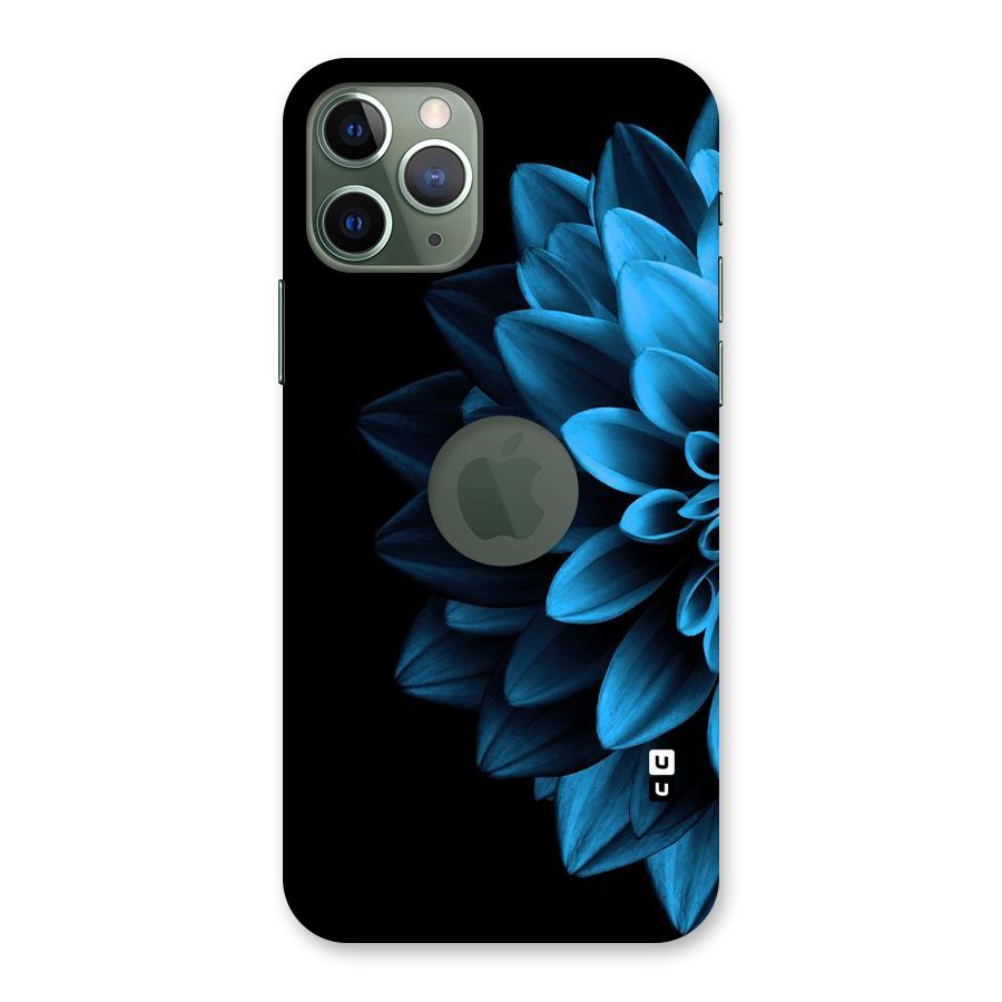 Half Blue Flower Back Case for iPhone 11 Pro Logo  Cut