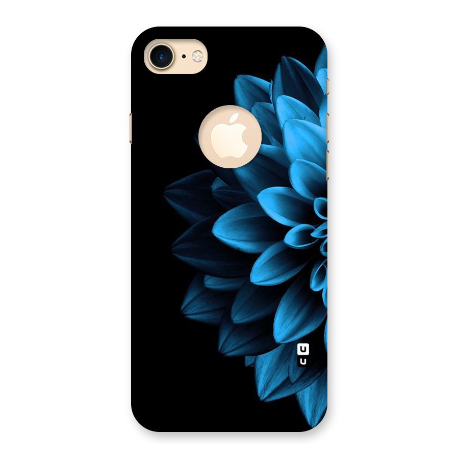 Half Blue Flower Back Case for iPhone 7 Logo Cut