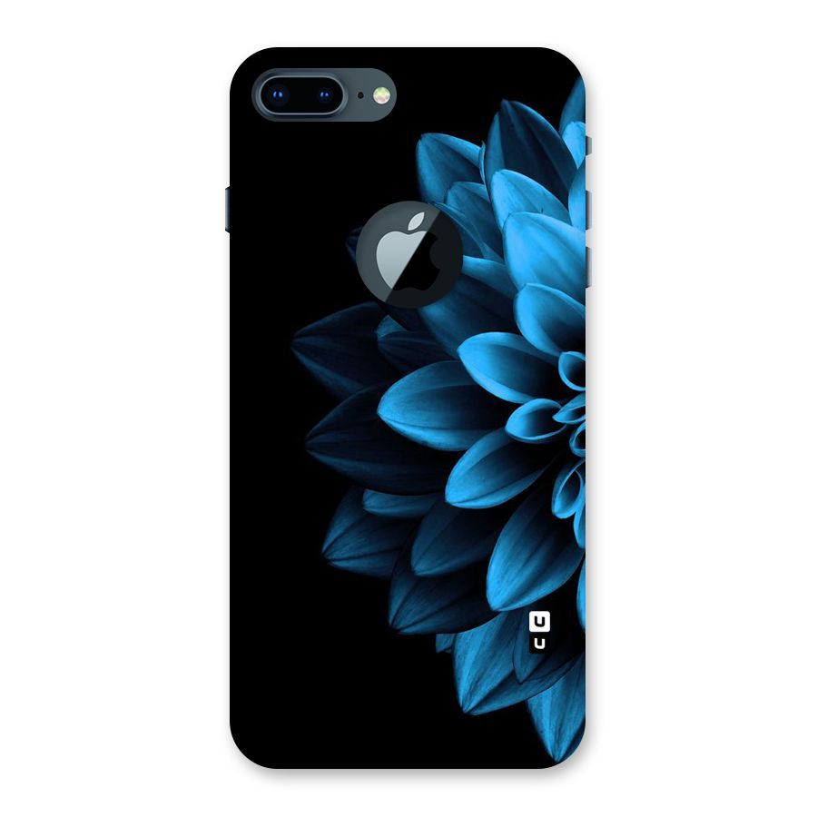 Half Blue Flower Back Case for iPhone 7 Plus Logo Cut