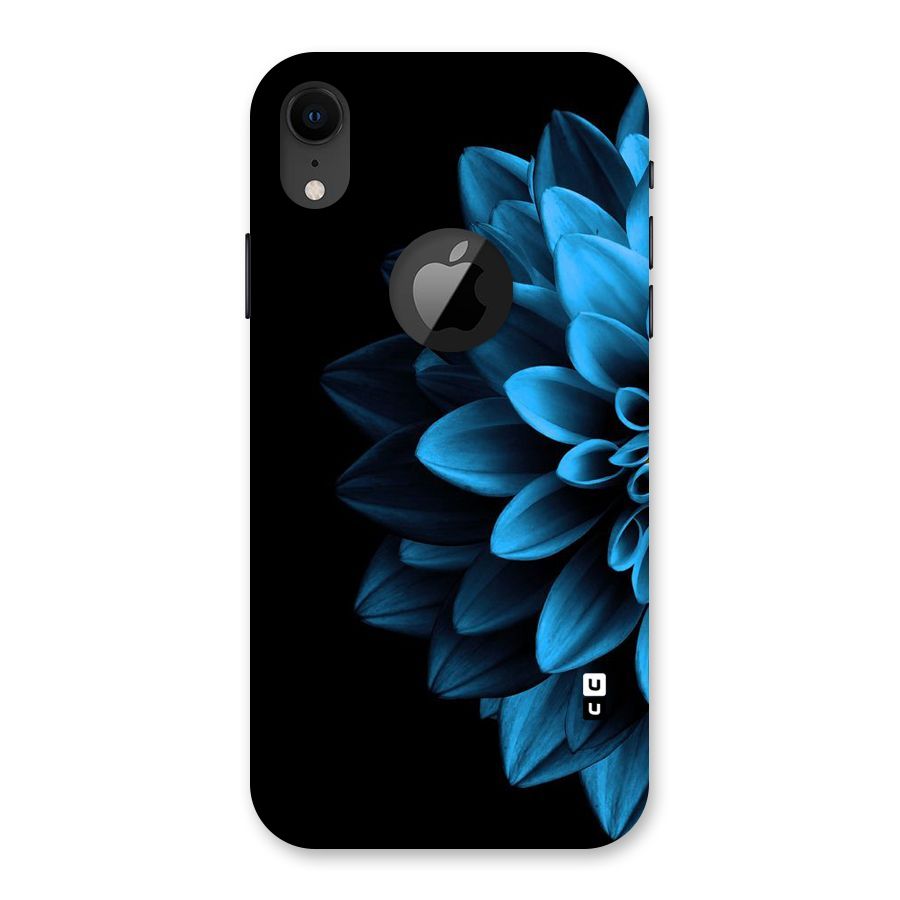Half Blue Flower Back Case for iPhone XR Logo Cut