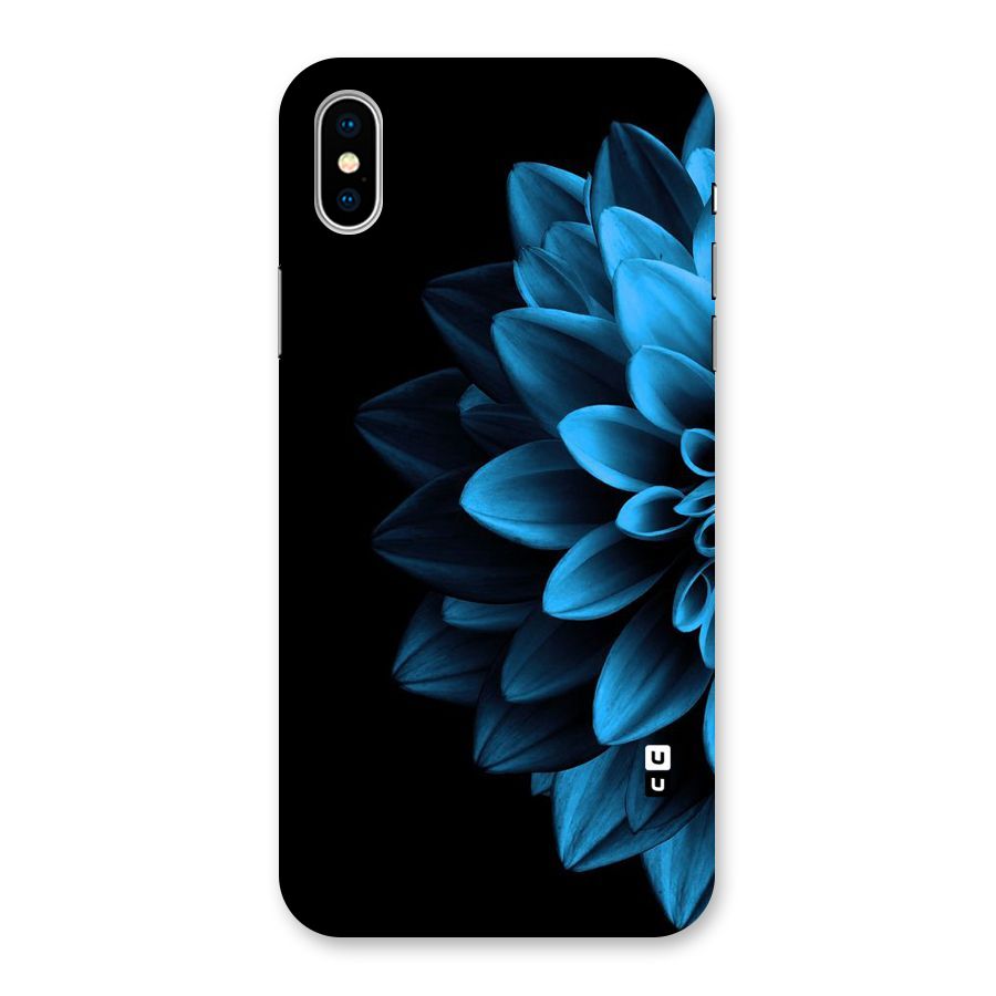 Half Blue Flower Back Case for iPhone XS