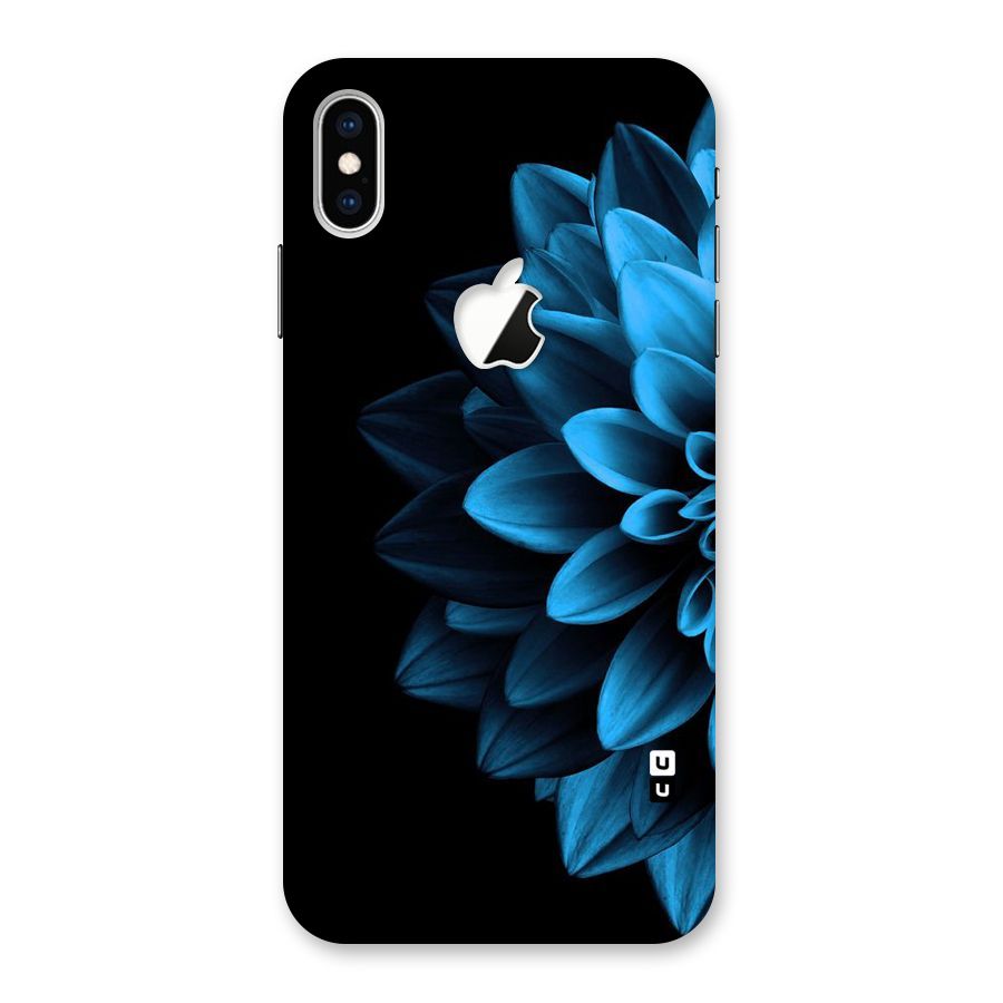 Half Blue Flower Back Case for iPhone XS Max Apple Cut