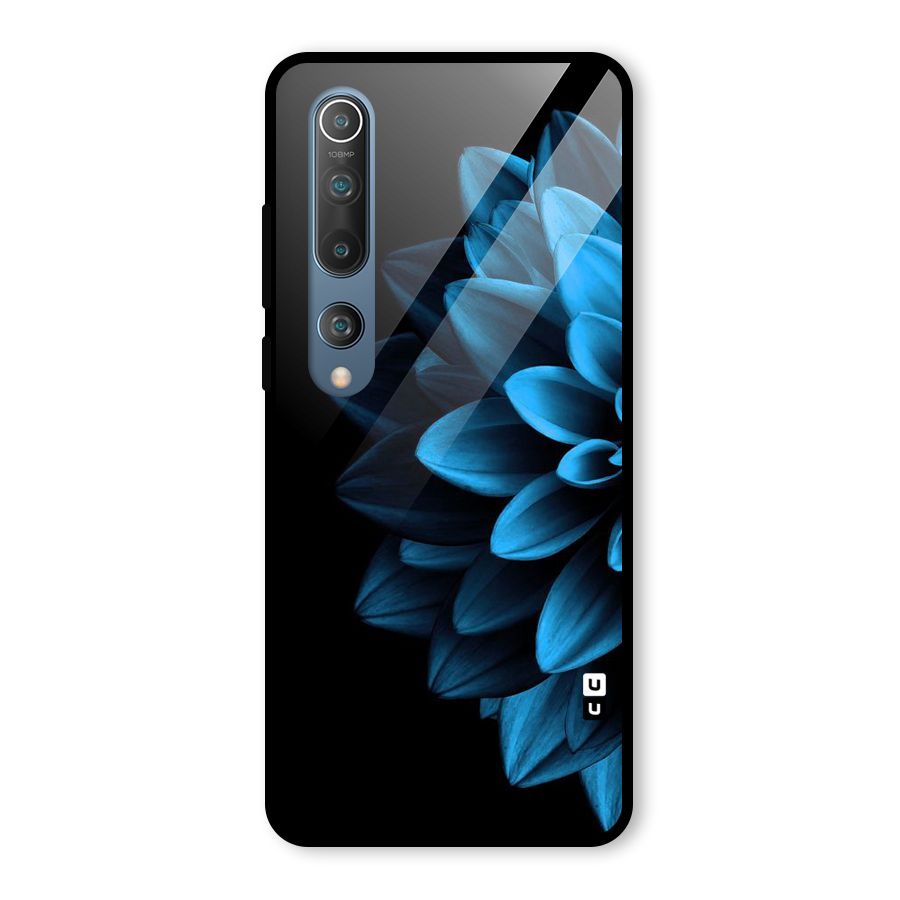 Half Blue Flower Glass Back Case for Mi 10