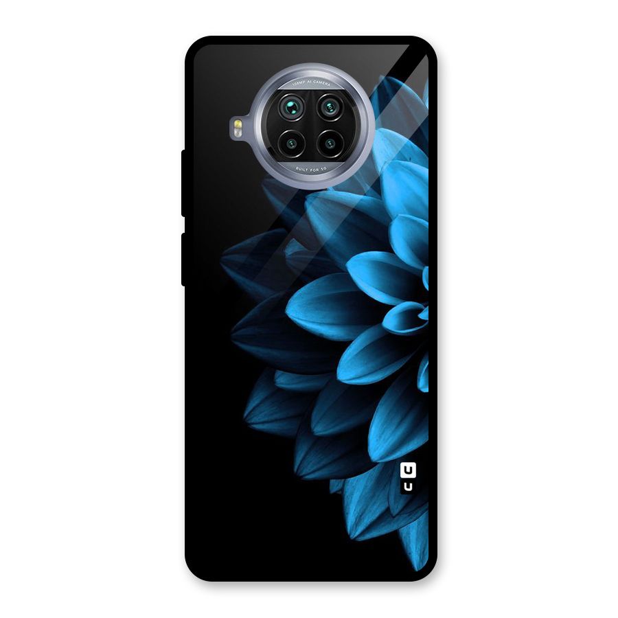 Half Blue Flower Glass Back Case for Mi 10i