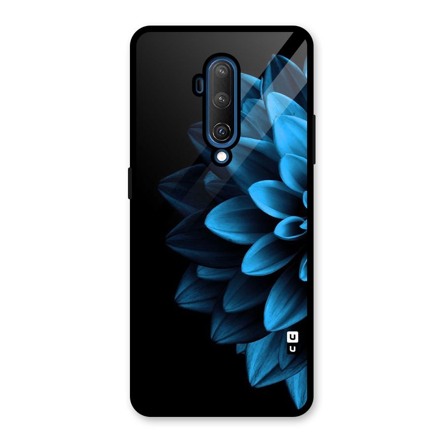Half Blue Flower Glass Back Case for OnePlus 7T Pro