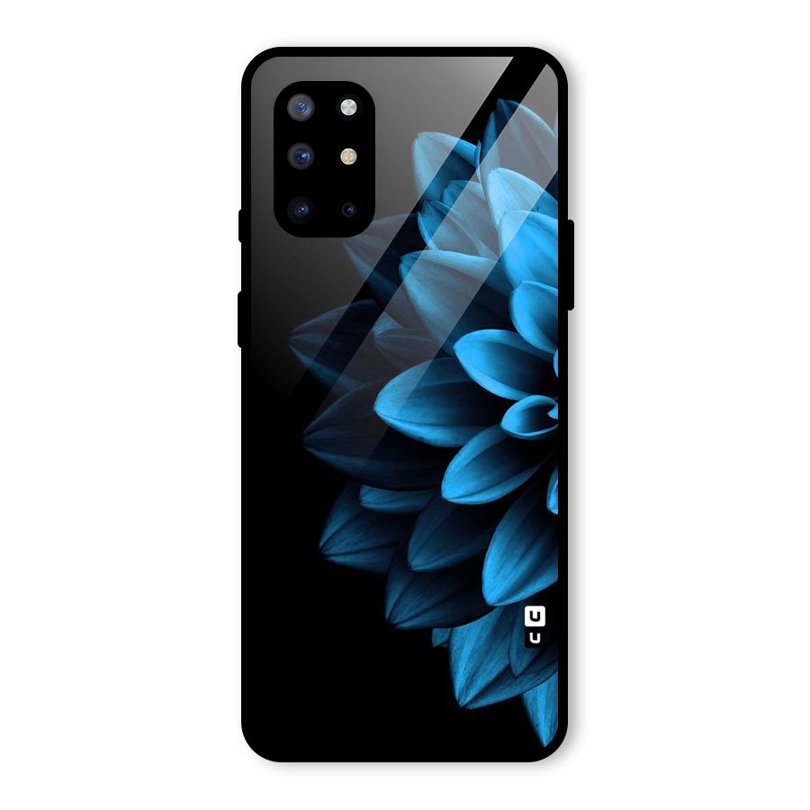 Half Blue Flower Glass Back Case for OnePlus 8T