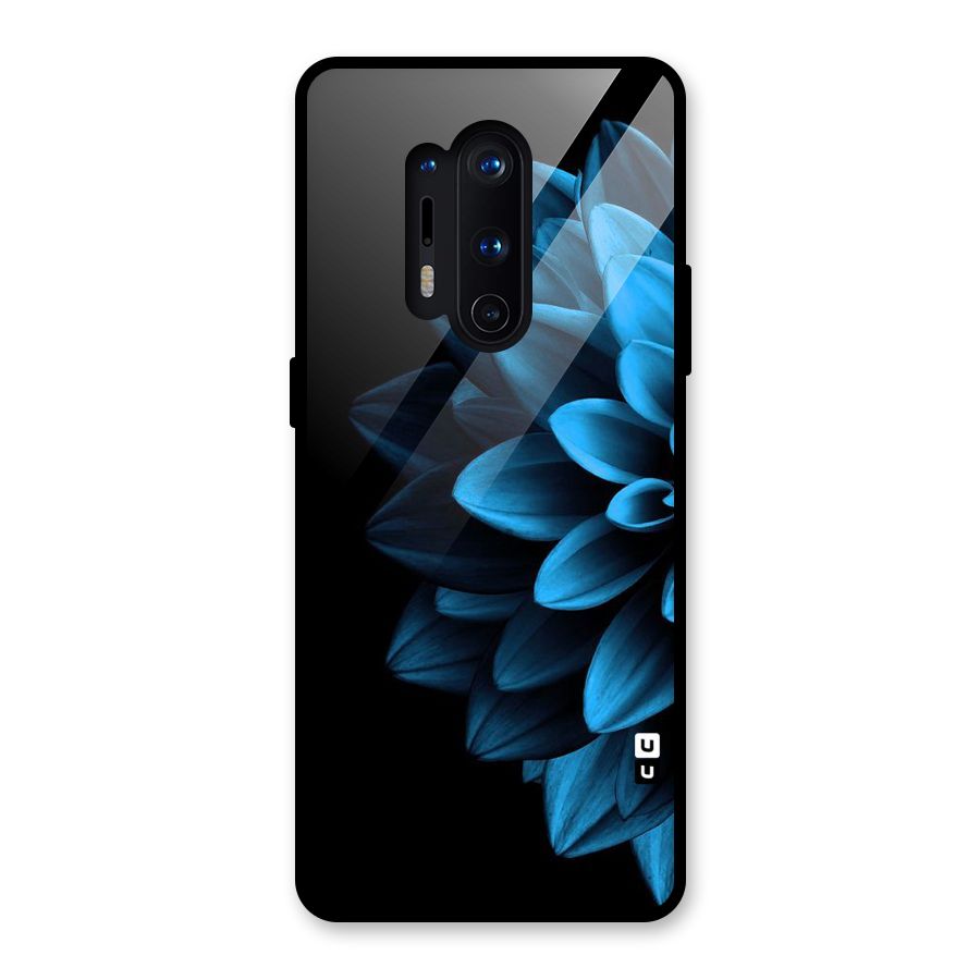 Half Blue Flower Glass Back Case for OnePlus 8 Pro