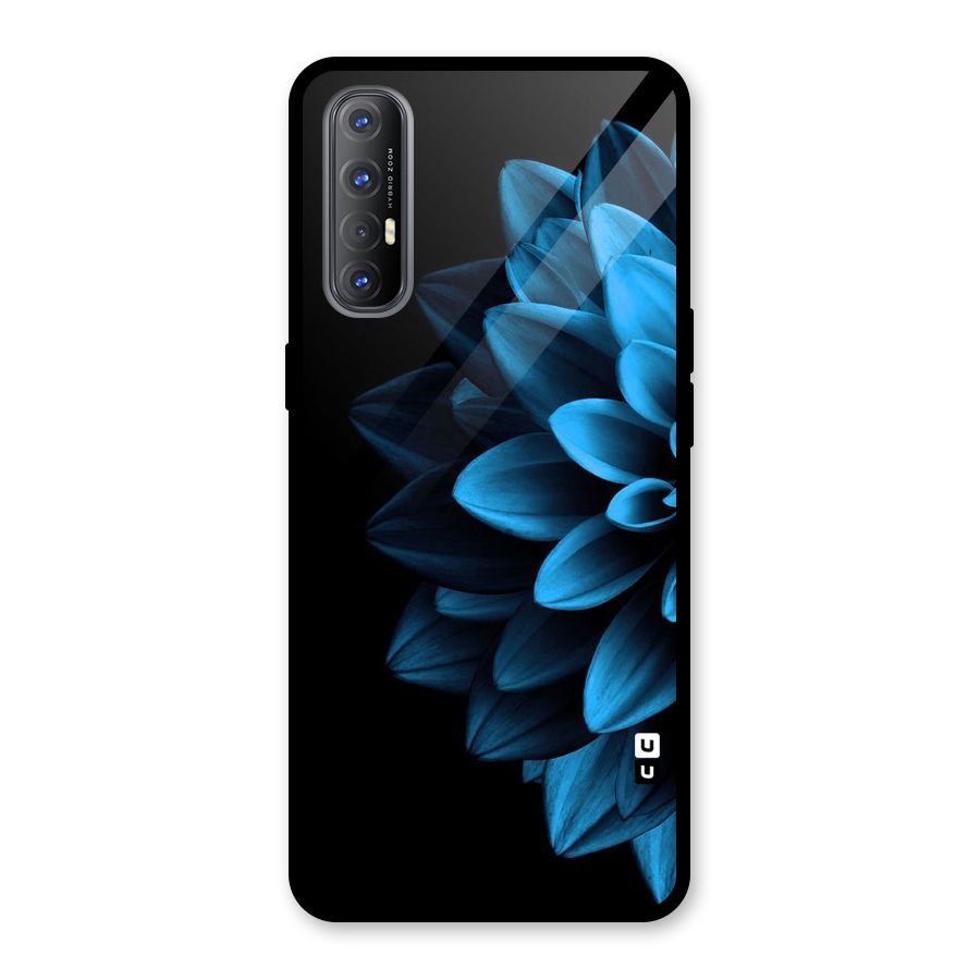 Half Blue Flower Glass Back Case for Oppo Reno3 Pro