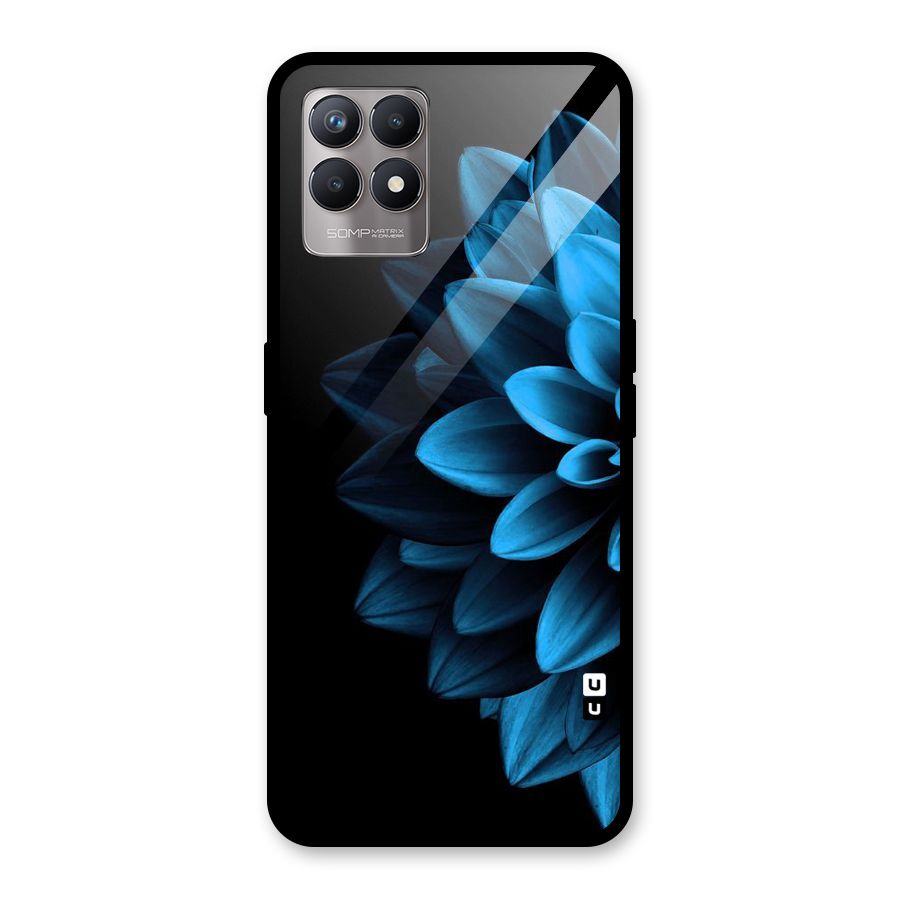 Half Blue Flower Glass Back Case for Realme 8i