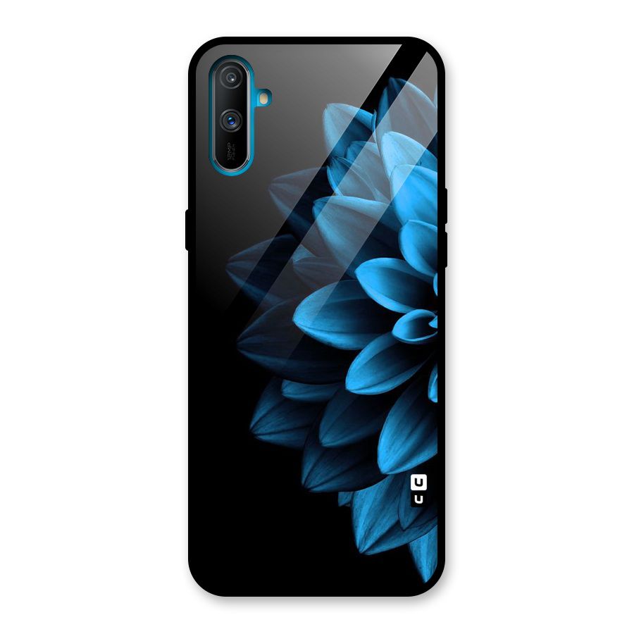 Half Blue Flower Glass Back Case for Realme C3