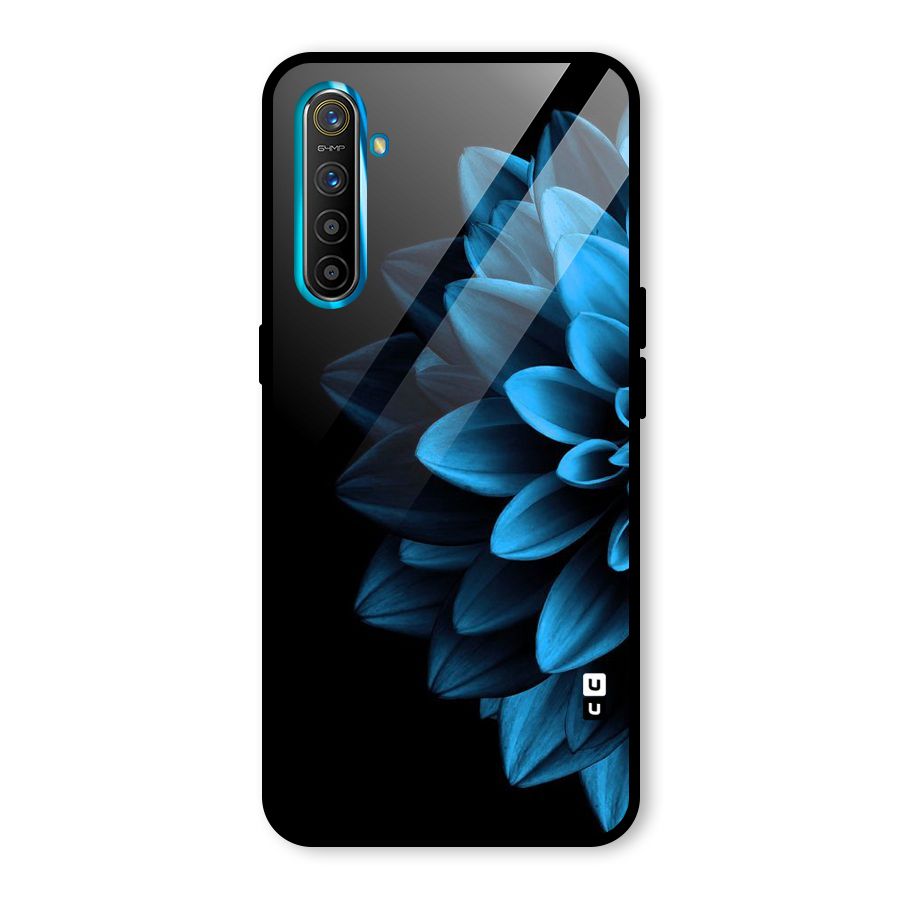 Half Blue Flower Glass Back Case for Realme X2