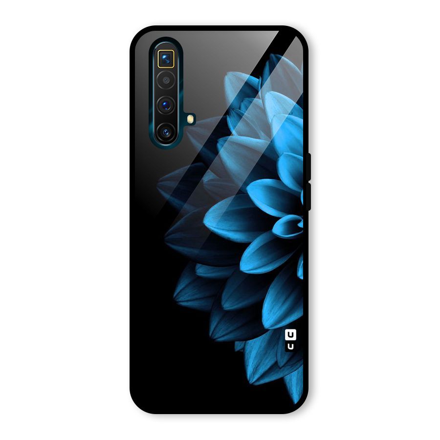 Half Blue Flower Glass Back Case for Realme X3 SuperZoom
