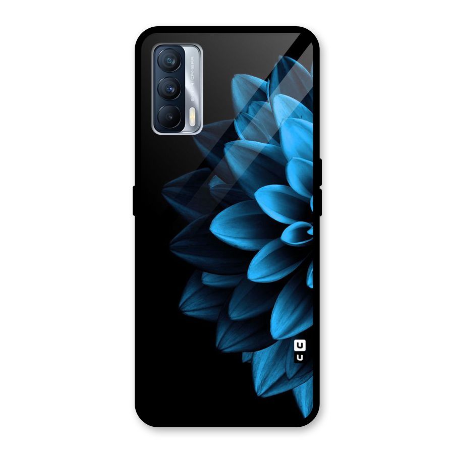 Half Blue Flower Glass Back Case for Realme X7