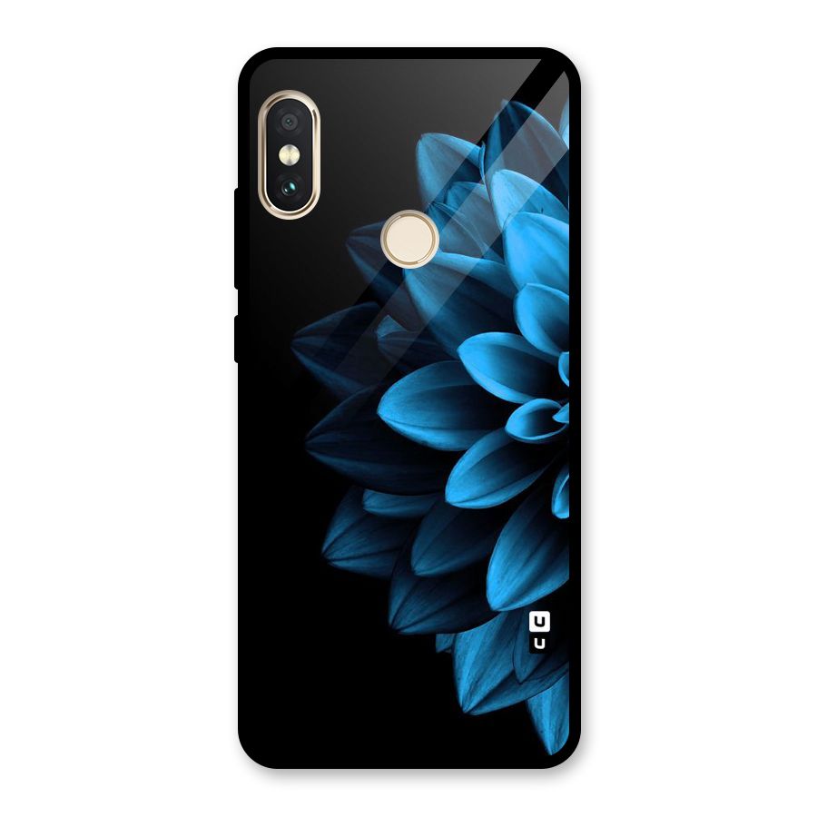 Half Blue Flower Glass Back Case for Redmi Note 5 Pro