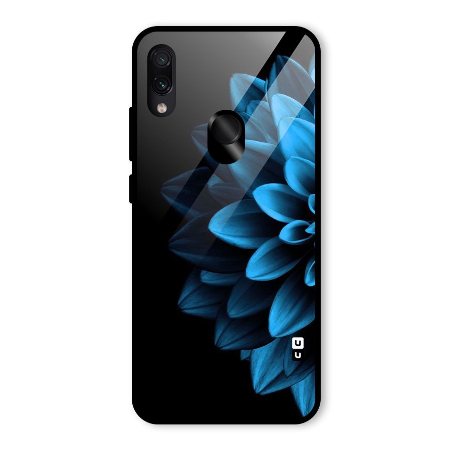 Half Blue Flower Glass Back Case for Redmi Note 7S