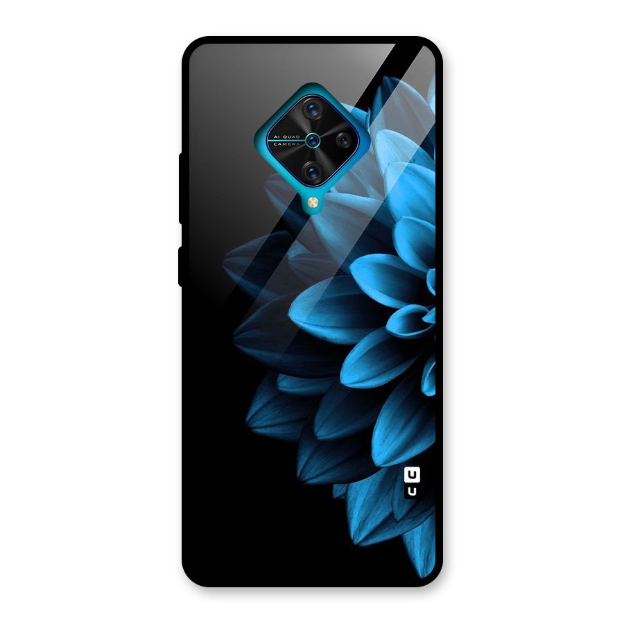 Half Blue Flower Glass Back Case for Vivo S1 Pro