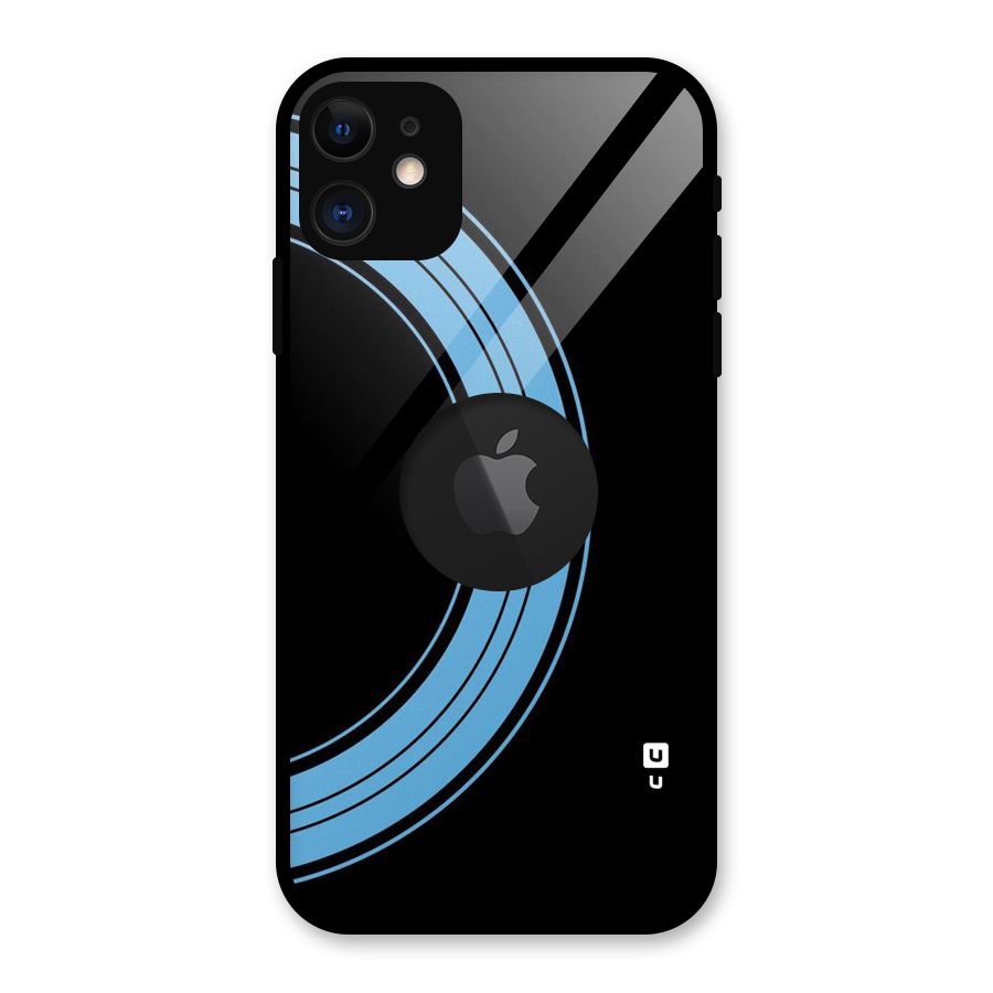 Half Circles Glass Back Case for iPhone 11 Logo Cut