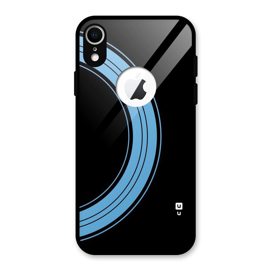 Half Circles Glass Back Case for iPhone XR Logo Cut