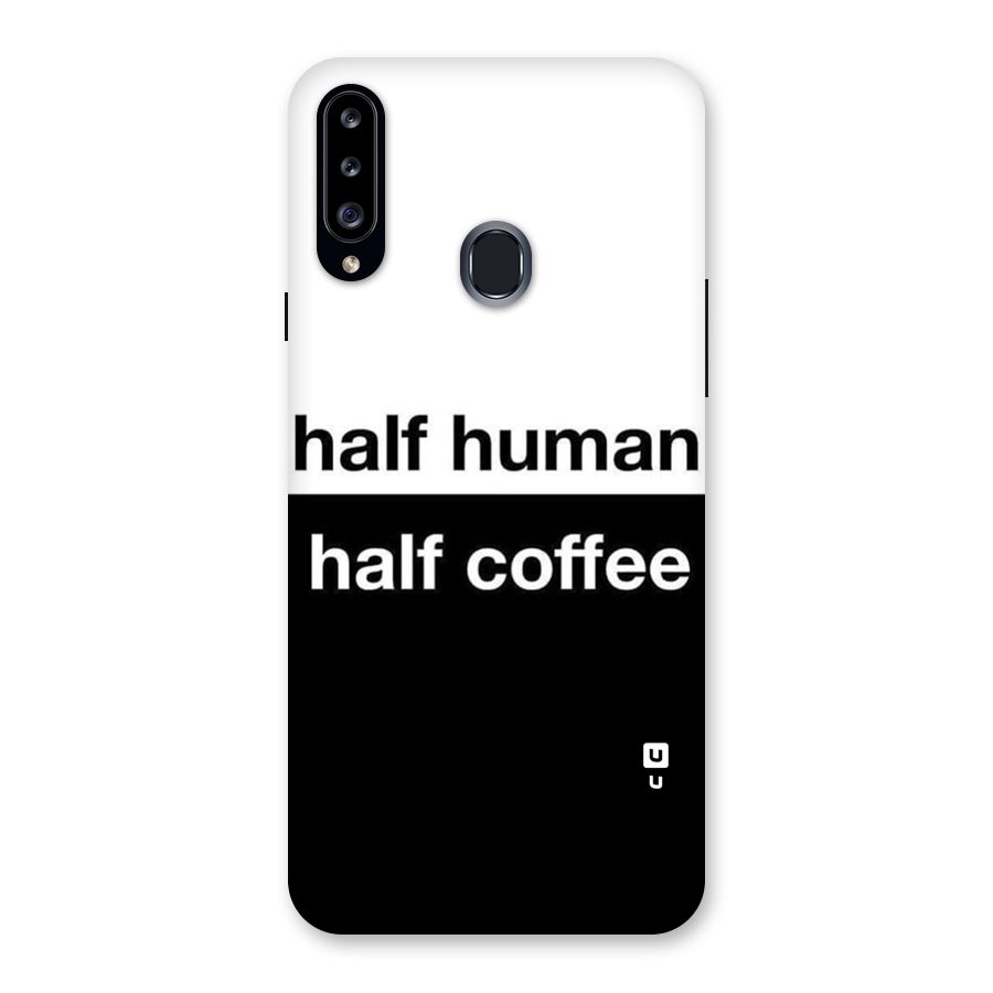 Half Human Half Coffee Back Case for Samsung Galaxy A20s