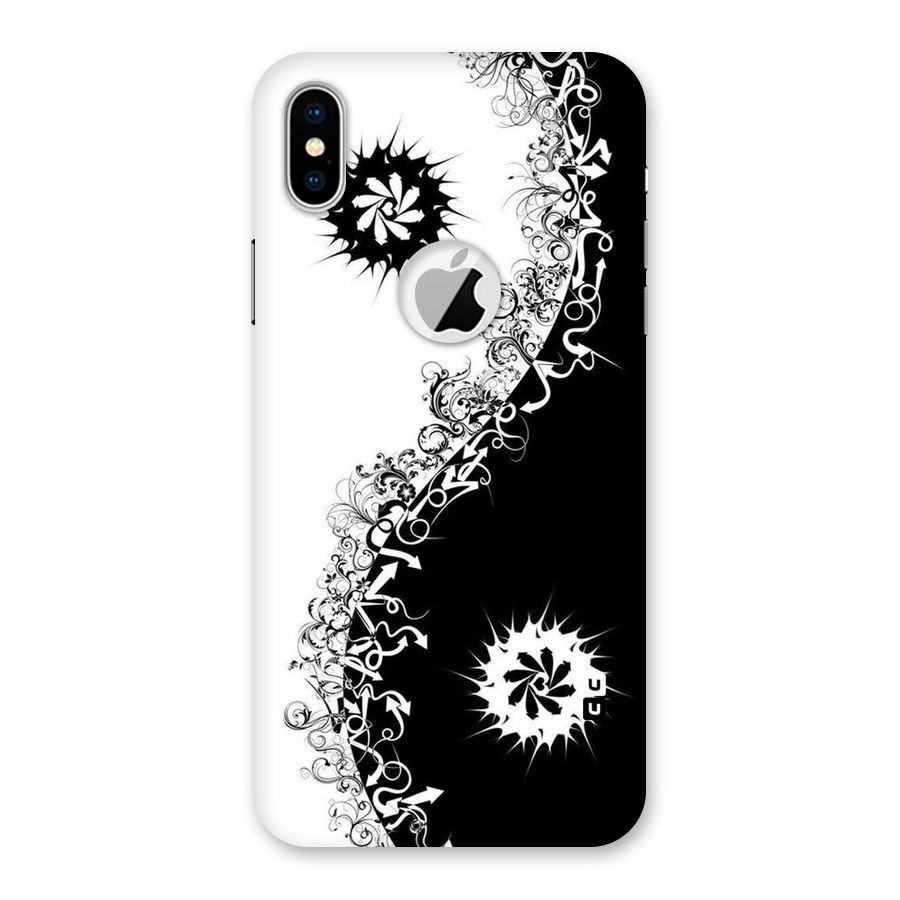 Half Peace Design Back Case for iPhone X Logo Cut