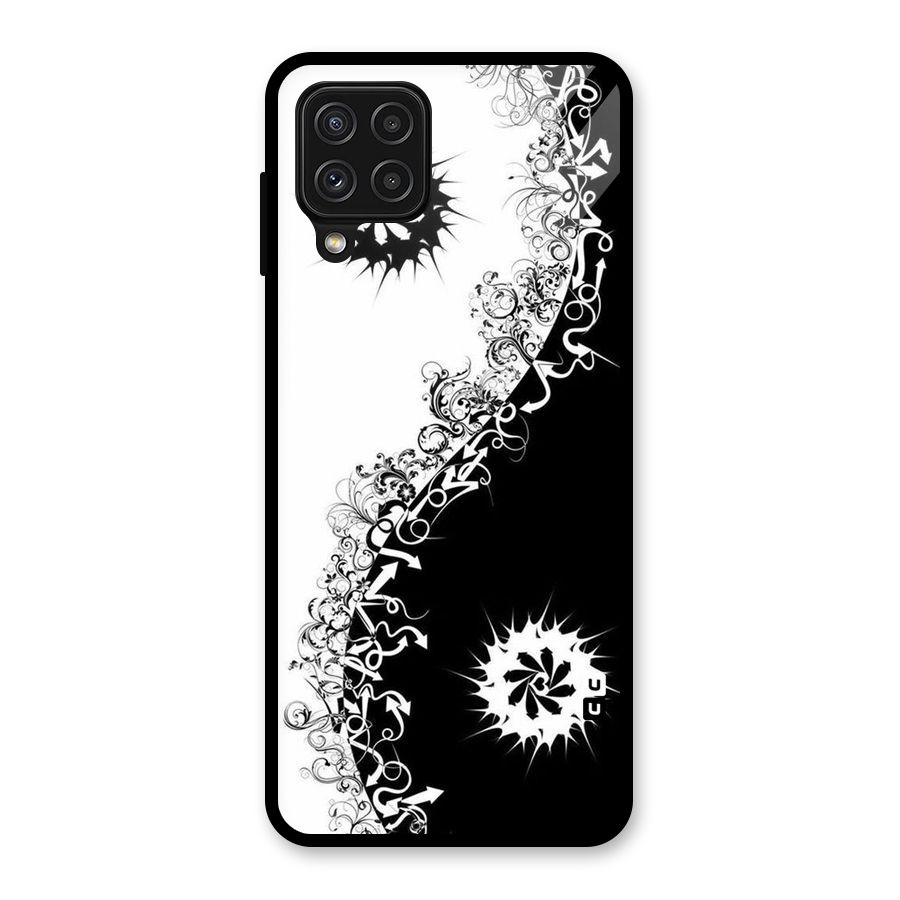 Half Peace Design Glass Back Case for Galaxy A22 4G