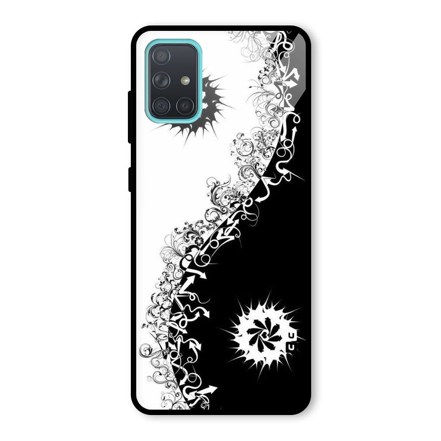 Half Peace Design Glass Back Case for Galaxy A71