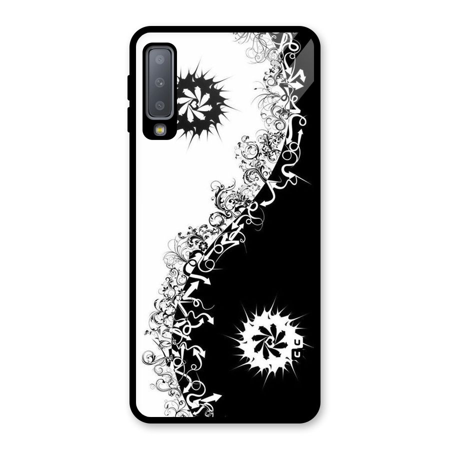 Half Peace Design Glass Back Case for Galaxy A7 (2018)