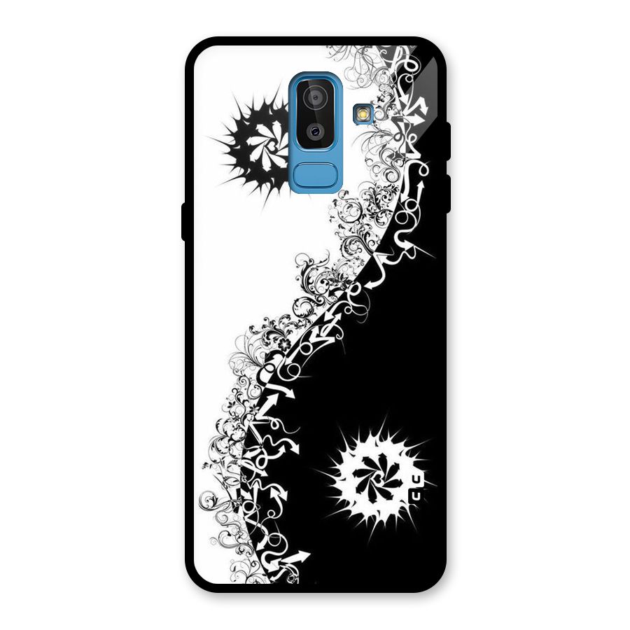 Half Peace Design Glass Back Case for Galaxy J8