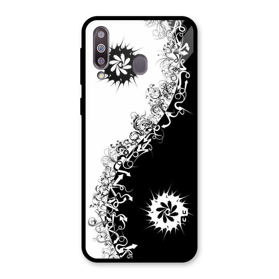 Half Peace Design Glass Back Case for Galaxy M30