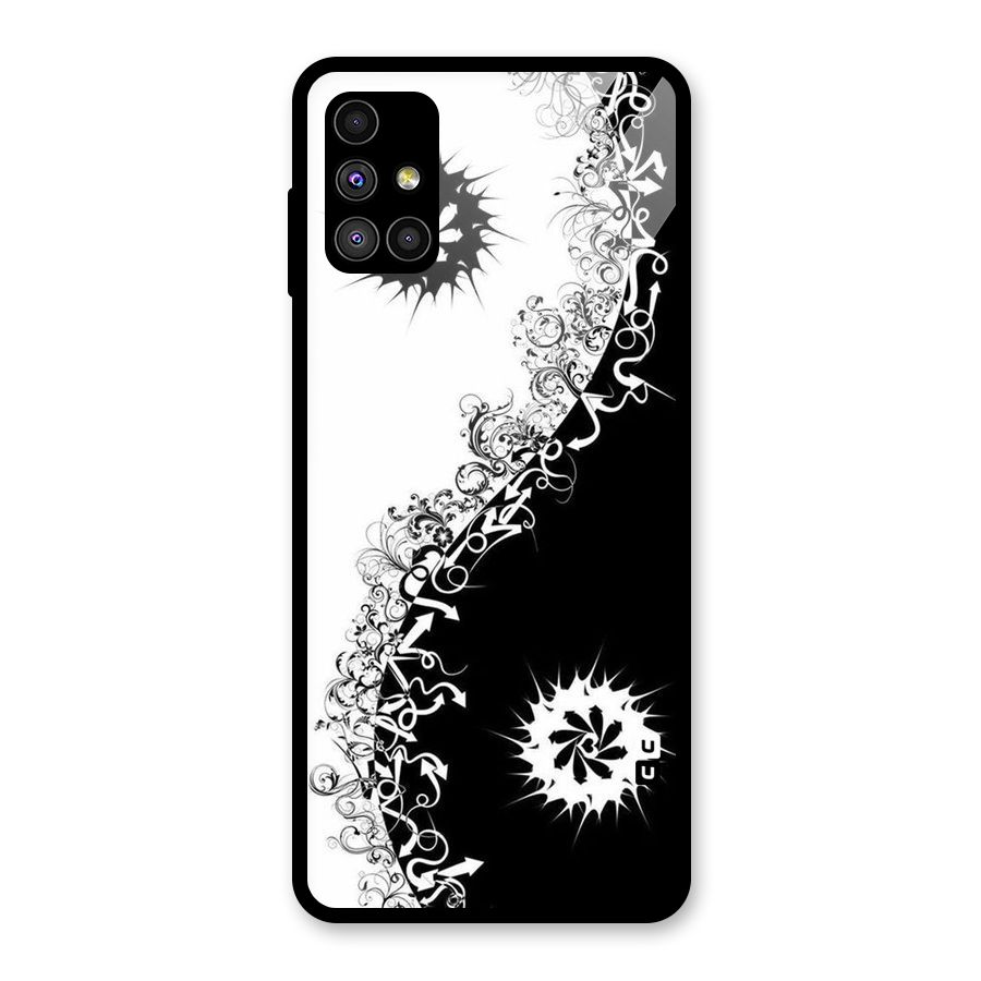 Half Peace Design Glass Back Case for Galaxy M51