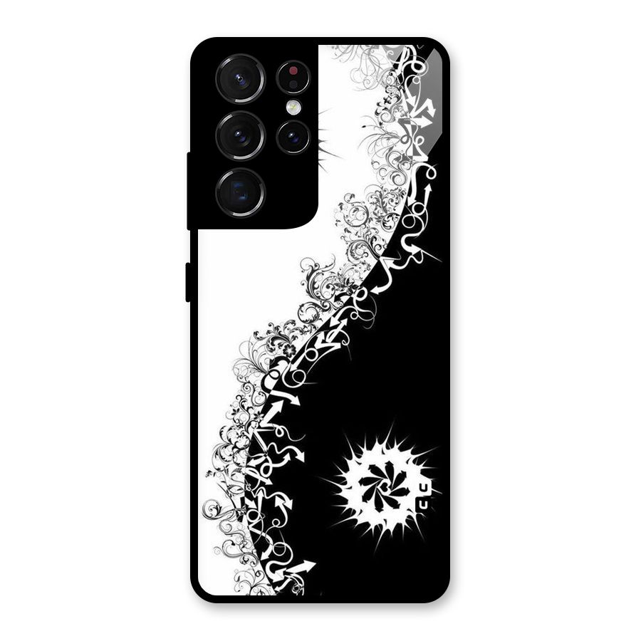 Half Peace Design Glass Back Case for Galaxy S21 Ultra 5G